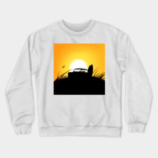 Classic Mini Sunset Surfboard Crewneck Sweatshirt
